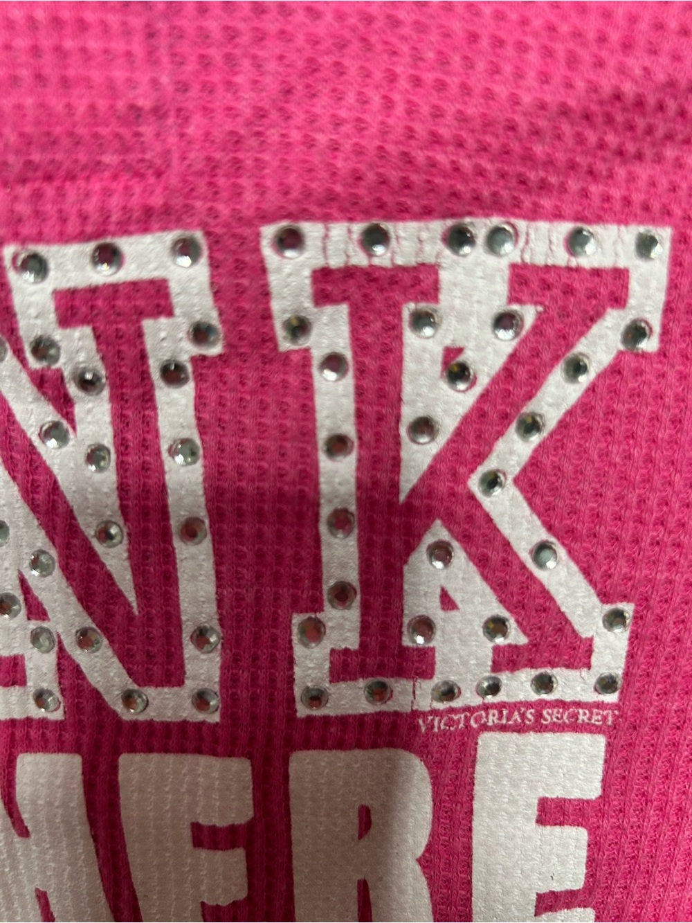PINK Victoria’s Secret Y2K Thermal Hoodie Top size S - Picture 8 of 12